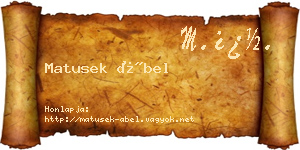 Matusek Ábel névjegykártya